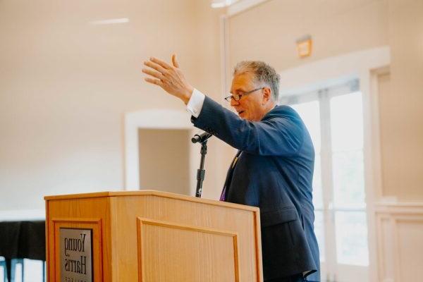 speaker at a podium